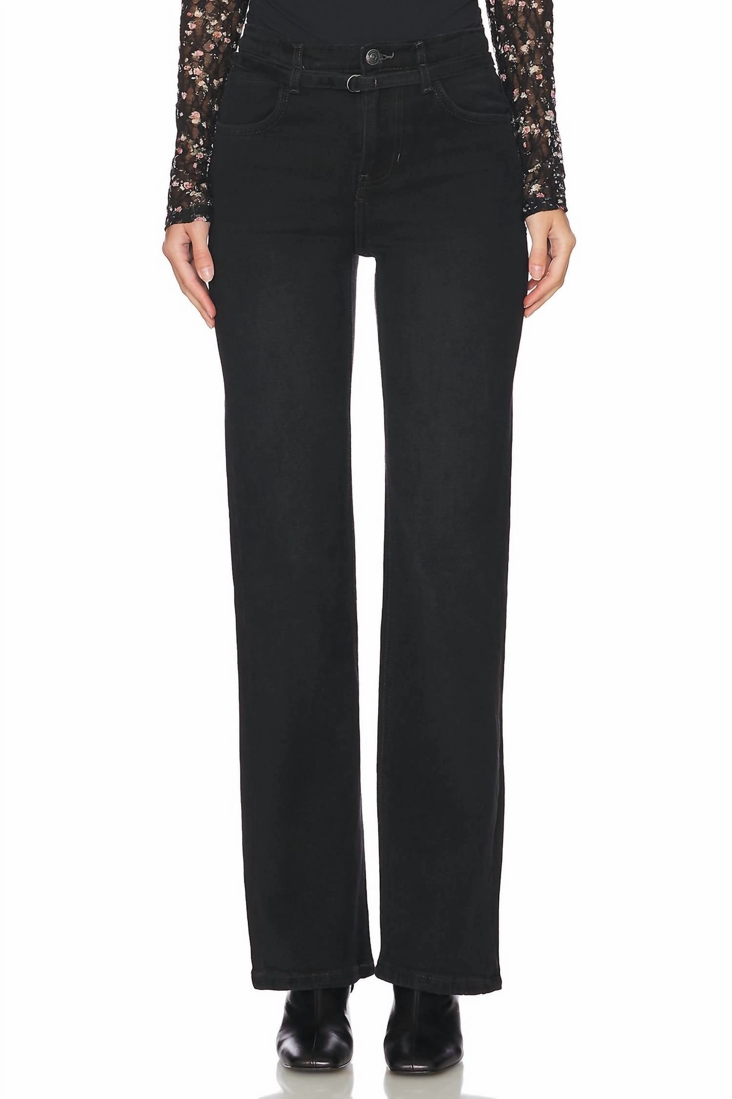 We The Free Sabine Slim A-Line Jeans In Black