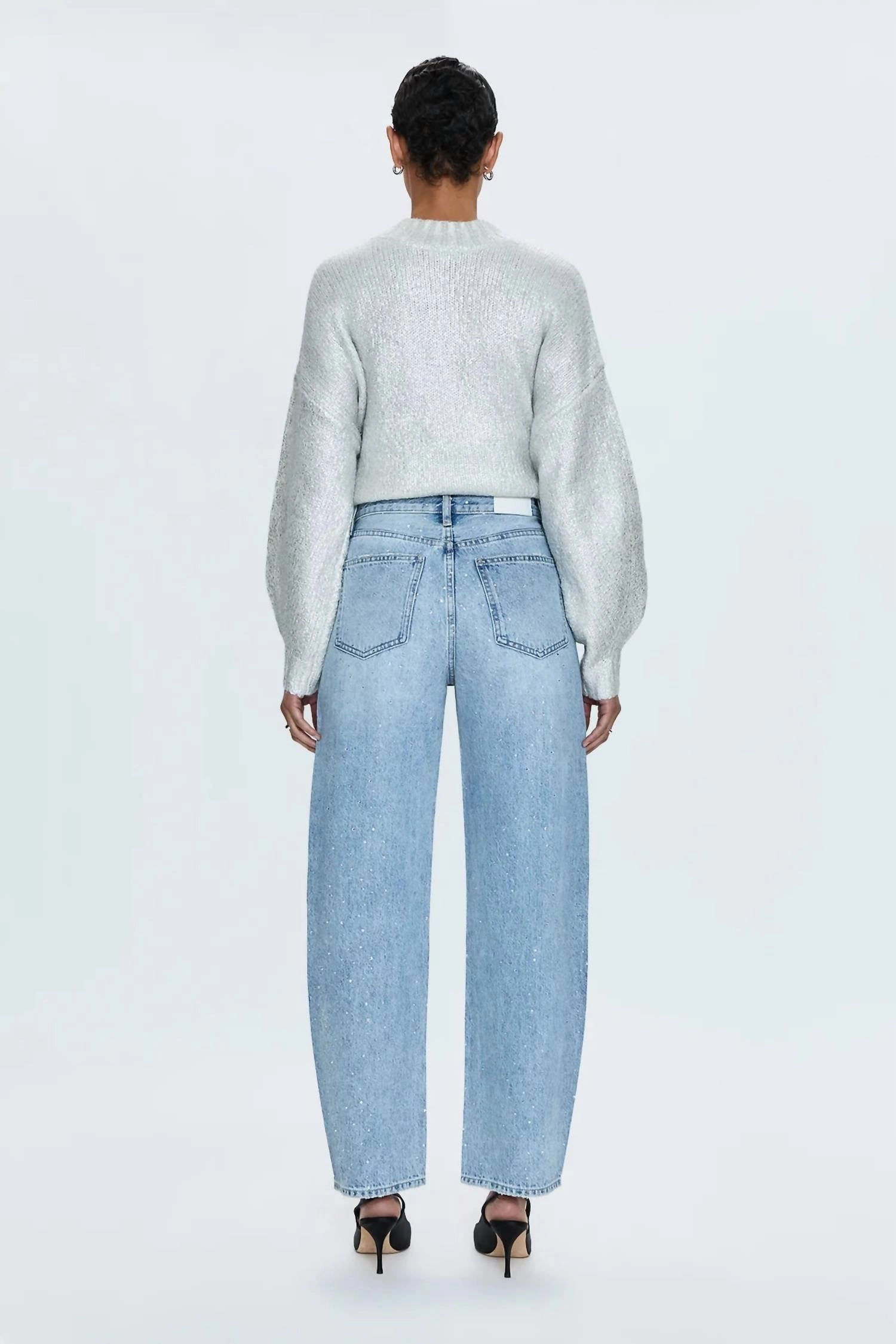 Wes High Rise Barrel Jeans In Glitz