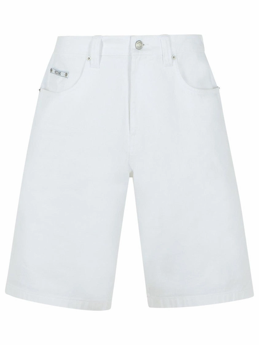 White Cotton Bermuda Shorts