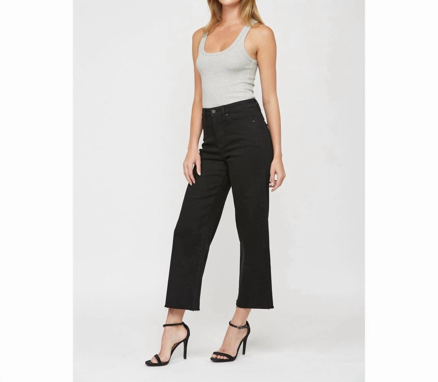 Wide Leg Crop In Black Beauty