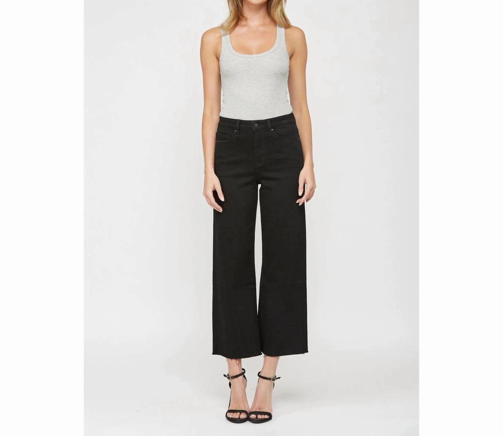 Wide Leg Crop In Black Beauty