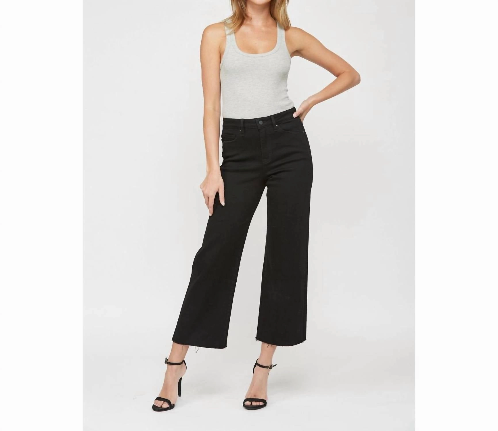 Wide Leg Crop In Black Beauty