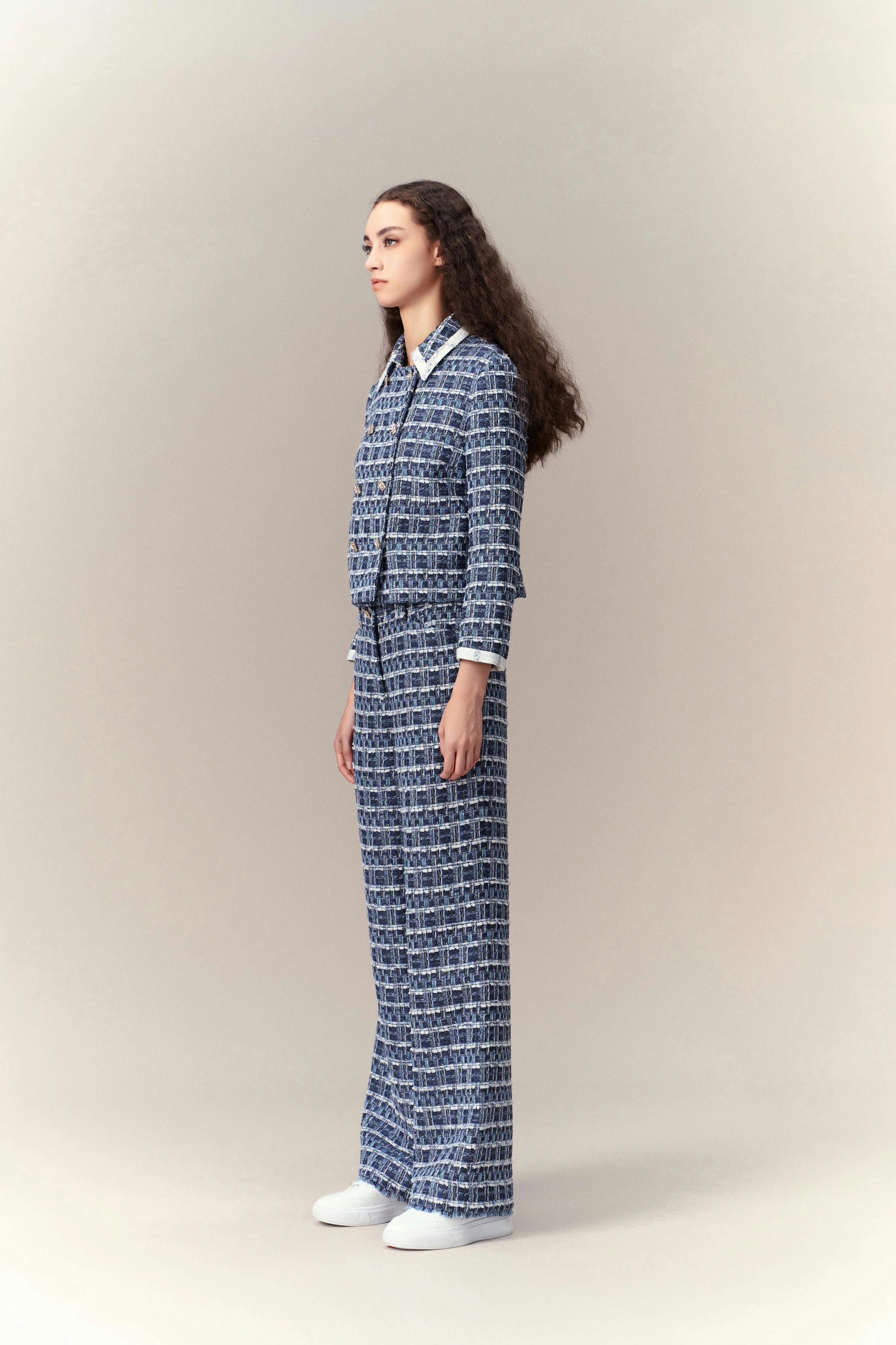 Wide-leg Geometric Trousers