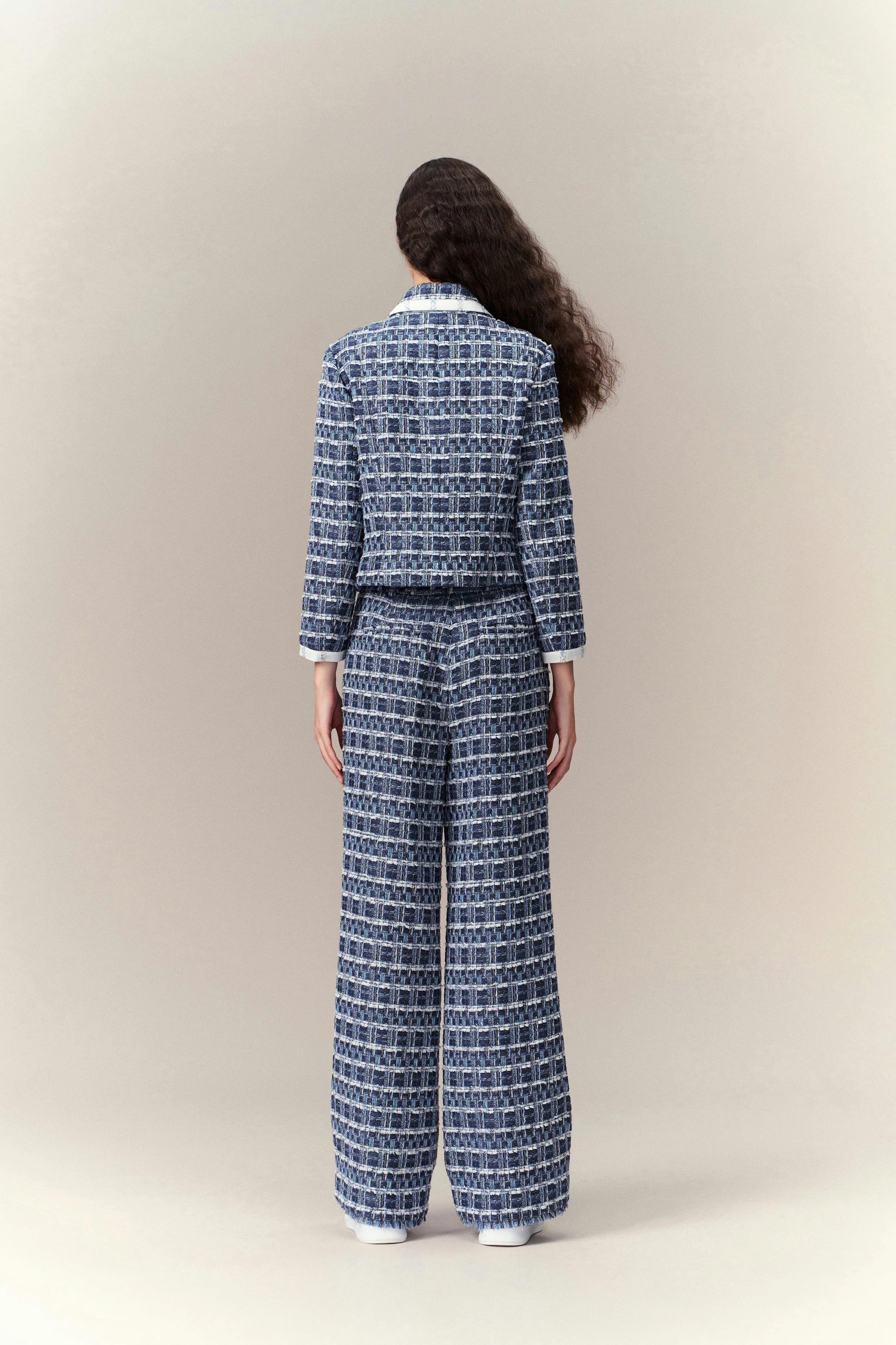 Wide-leg Geometric Trousers