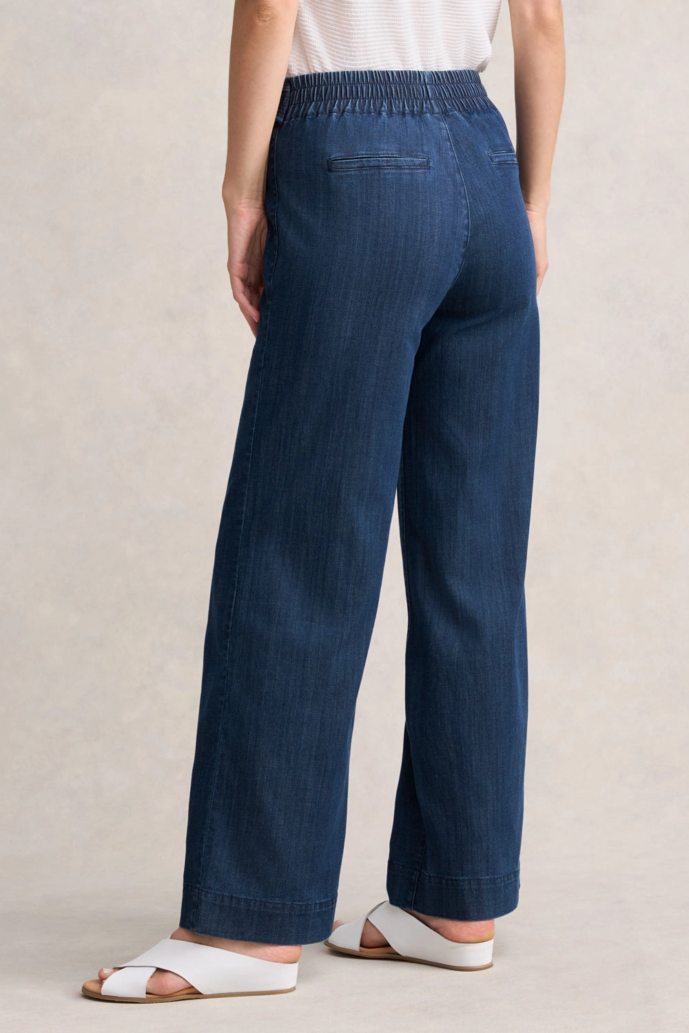 Wide Leg Jeans - Mid Blue Denim