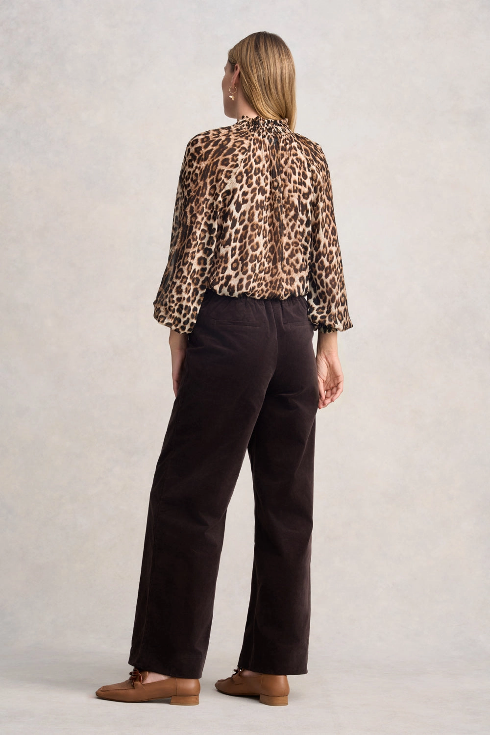 Wide Leg Velvet Pant - Chocolate