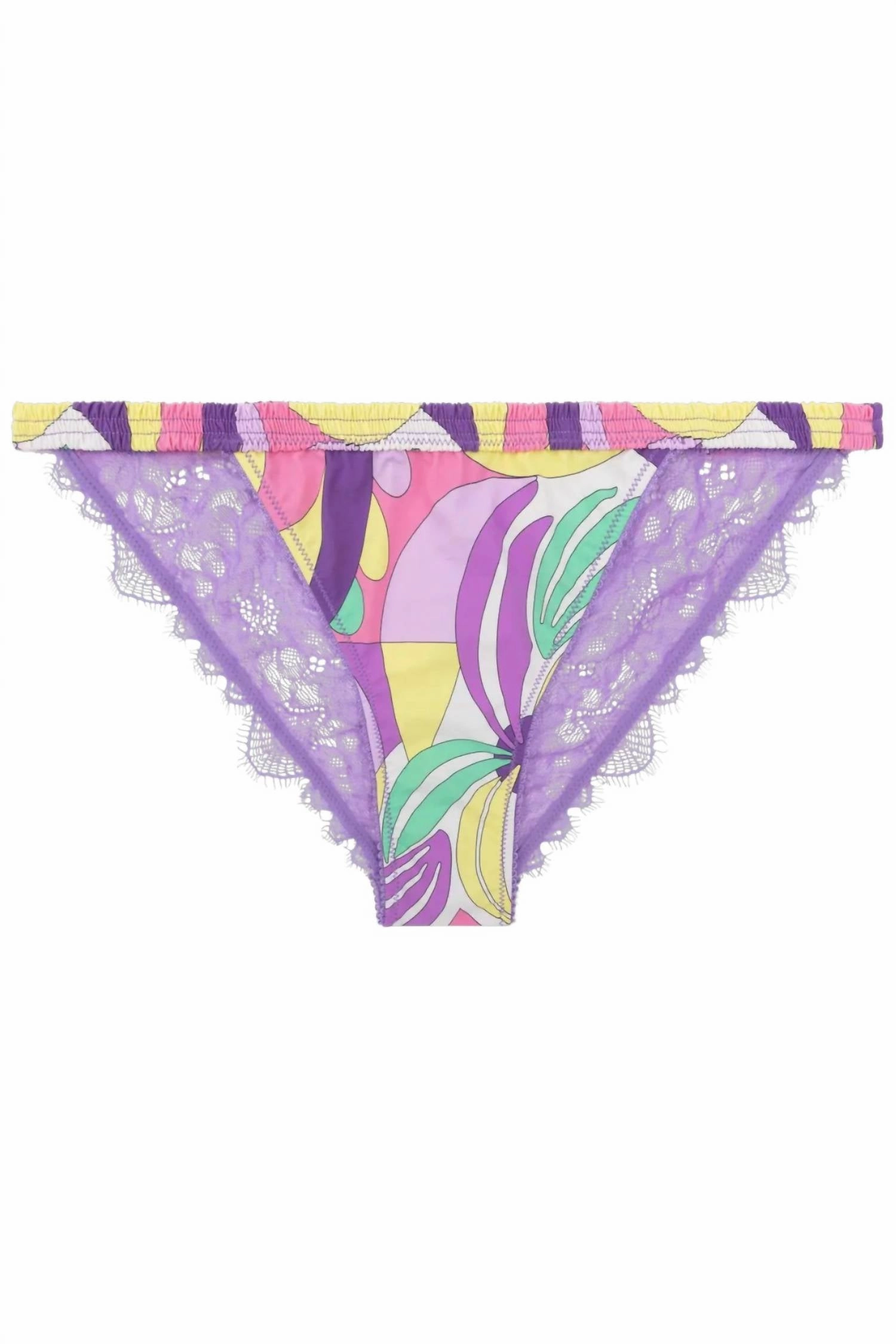 Wild Rose Lila Print Bikini Briefs In Multi Abstract Print Lila