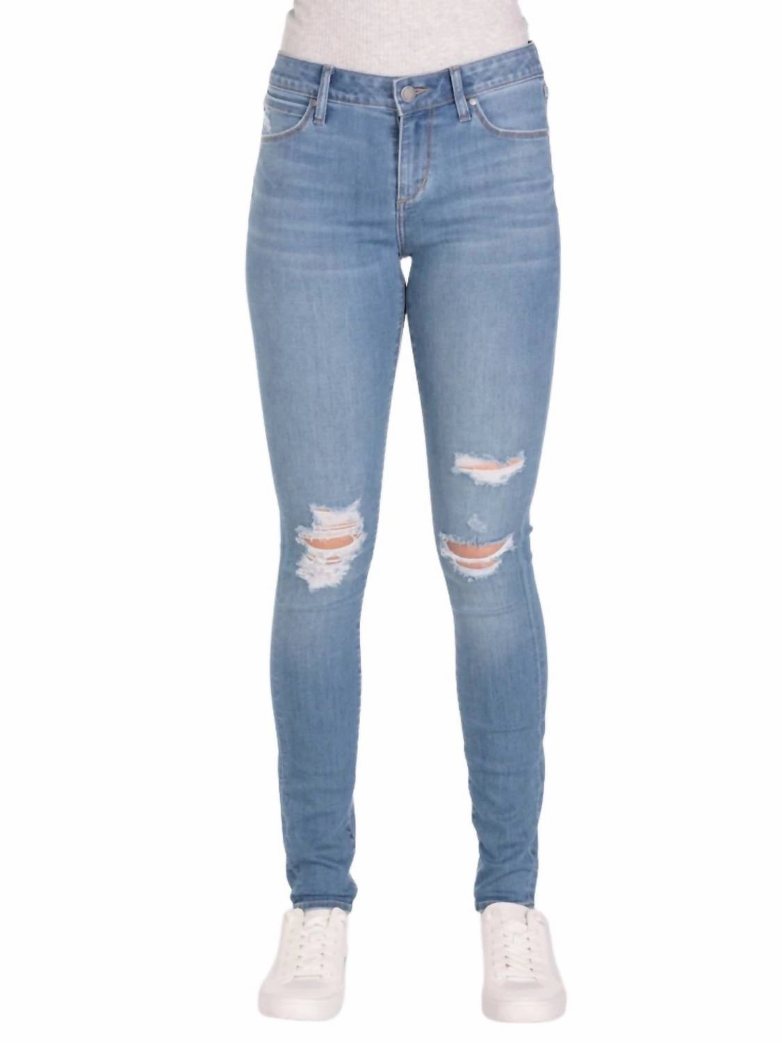 Women Mindi Busted Knee Skinny Jeans In Blue