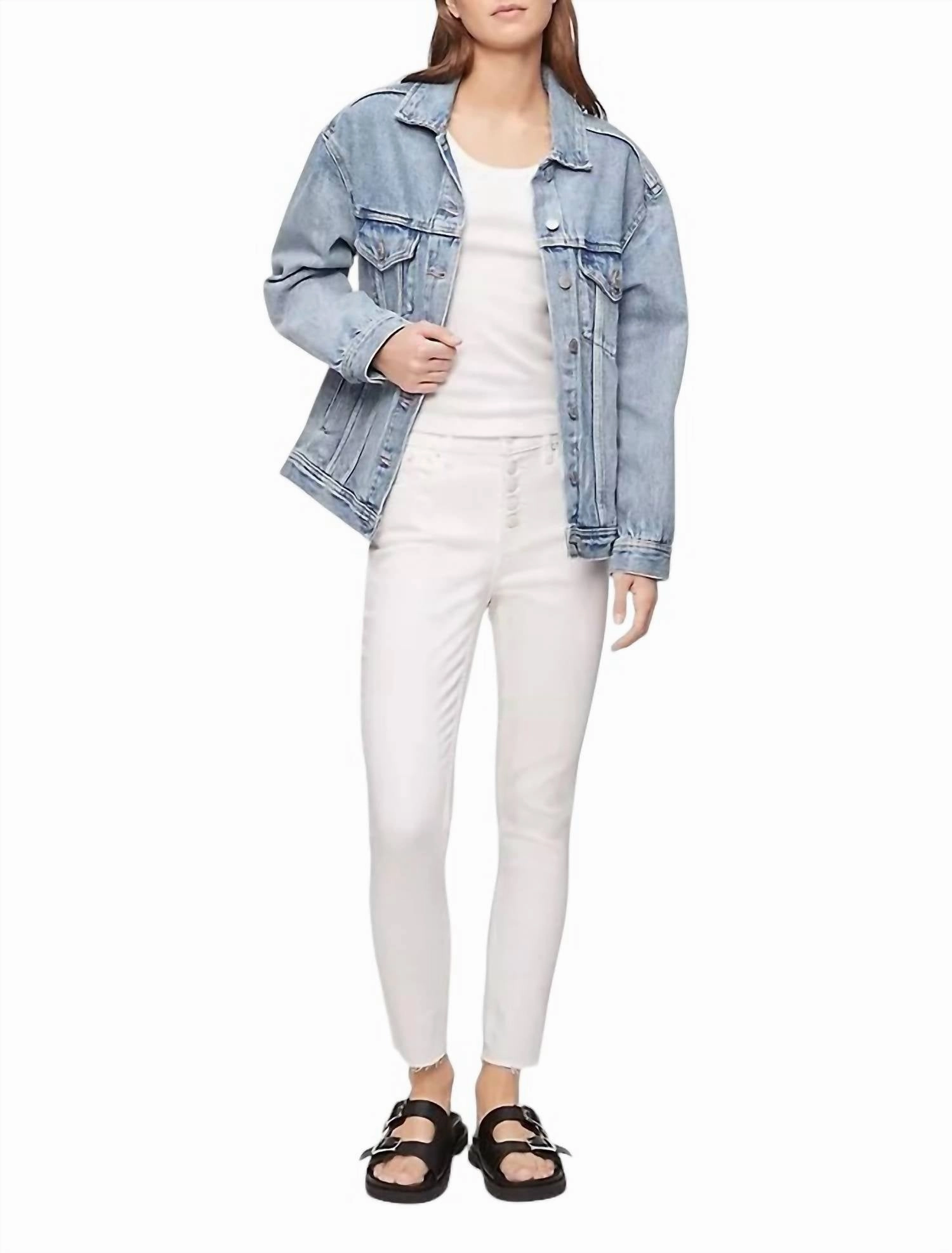 Women's High Rise Ankle Skinny Jeans In Cream