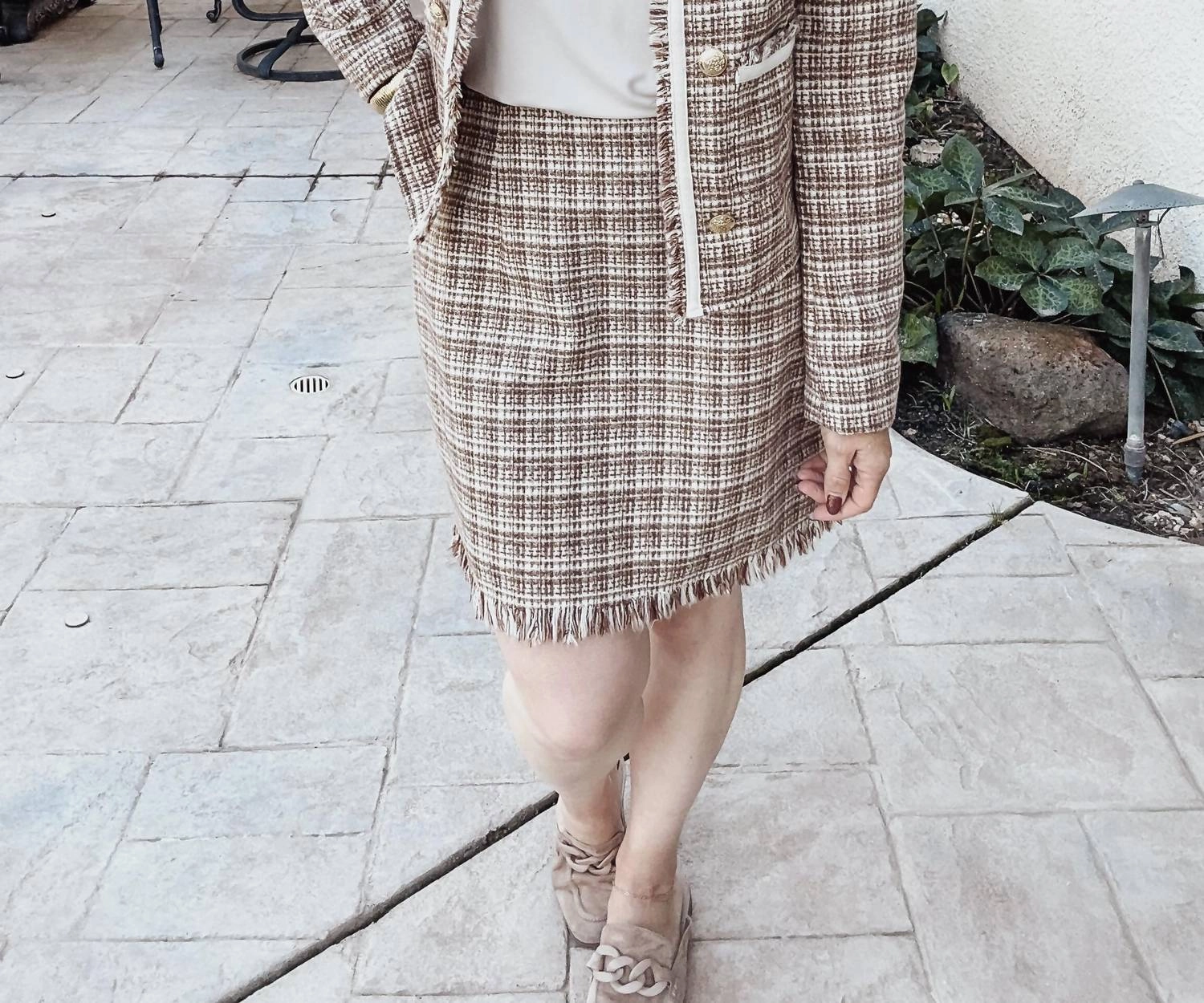 Women's Holiday In The City Tweed Skirt In Taupe