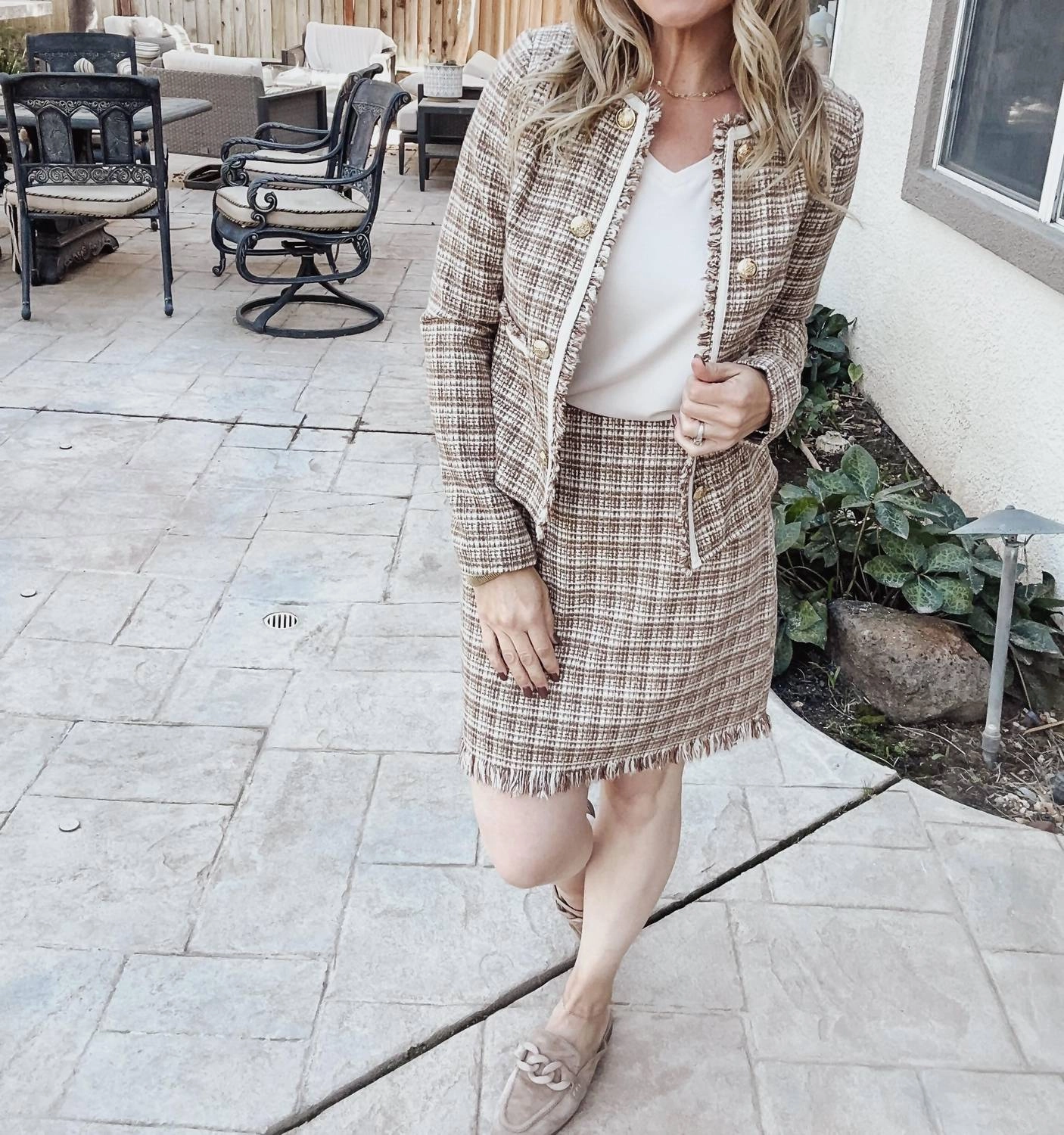 Women's Holiday In The City Tweed Skirt In Taupe