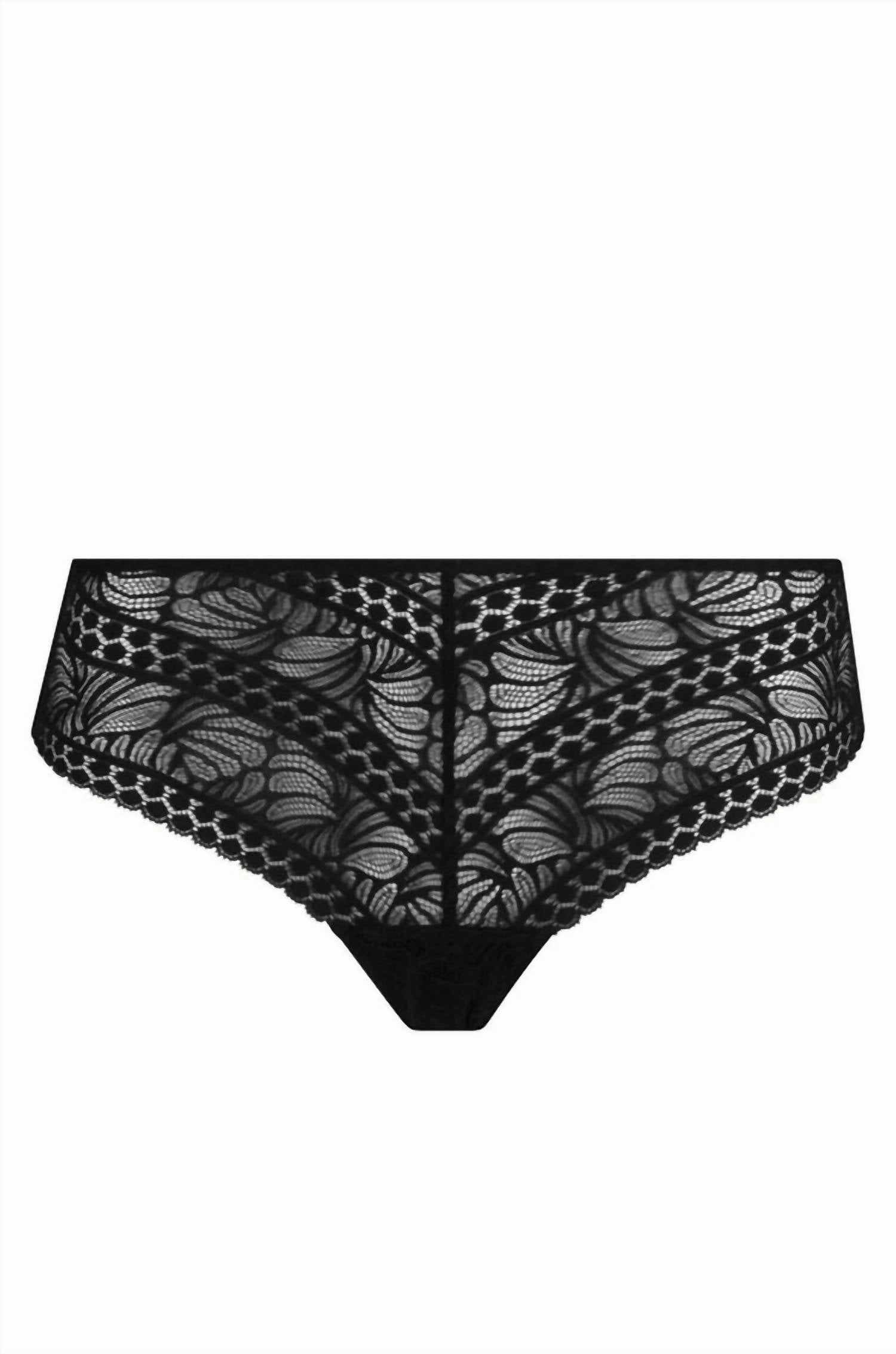 Women's Lace Thong In Noir