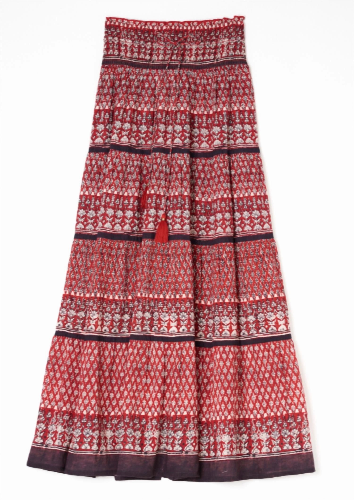 Women's Mari Print Maxi Skirt In Red Combo