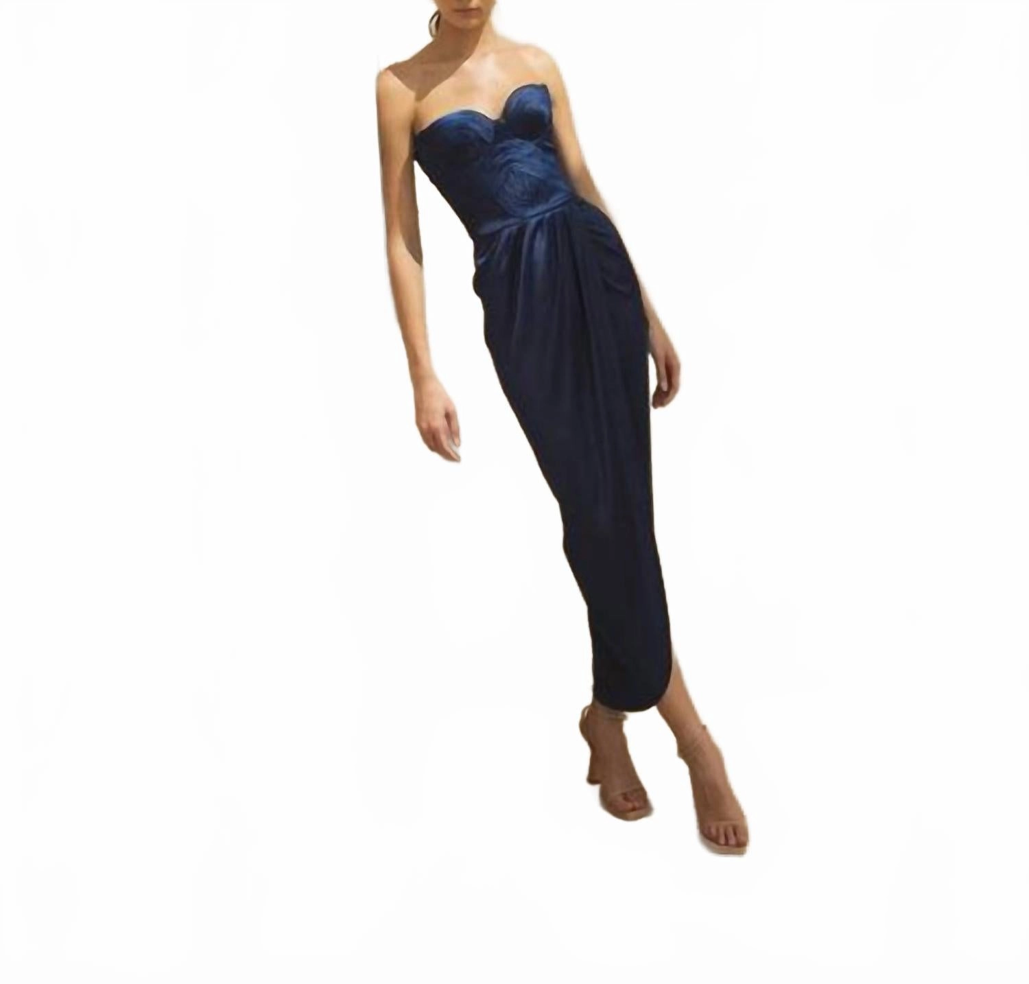 Women's Memorias Satin Skirt In Navy