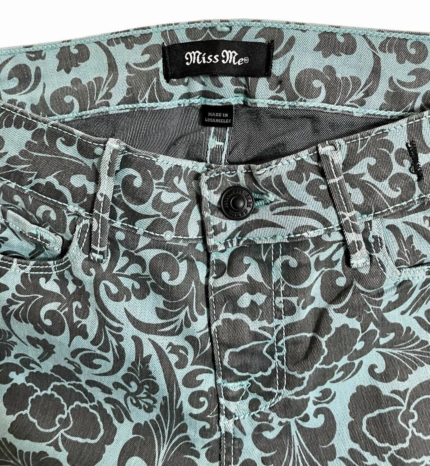 Women's Mid Rise Slim Floral Print Skinny Jeans In Multicolor