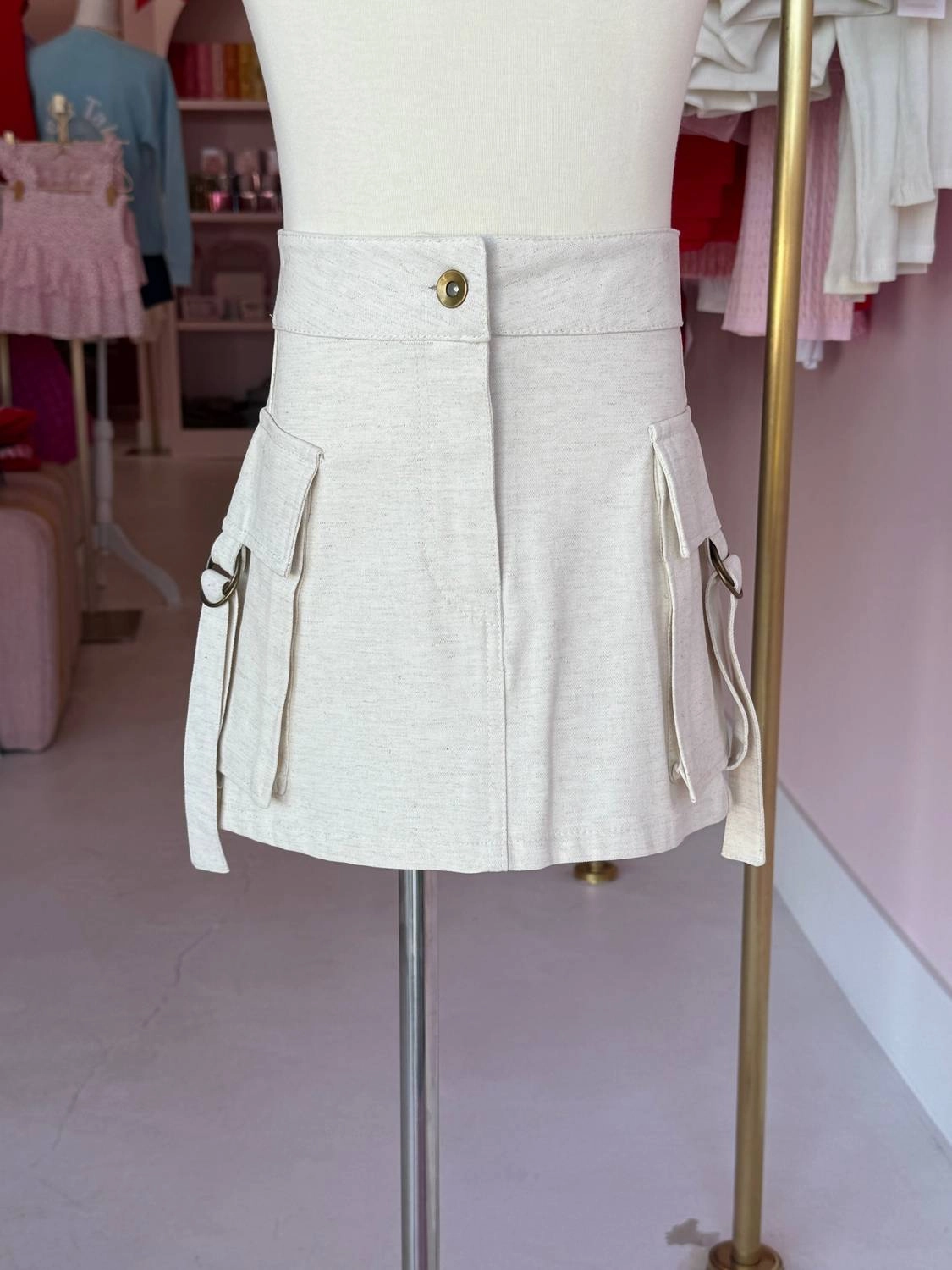 Women's Military Skirt In Beige