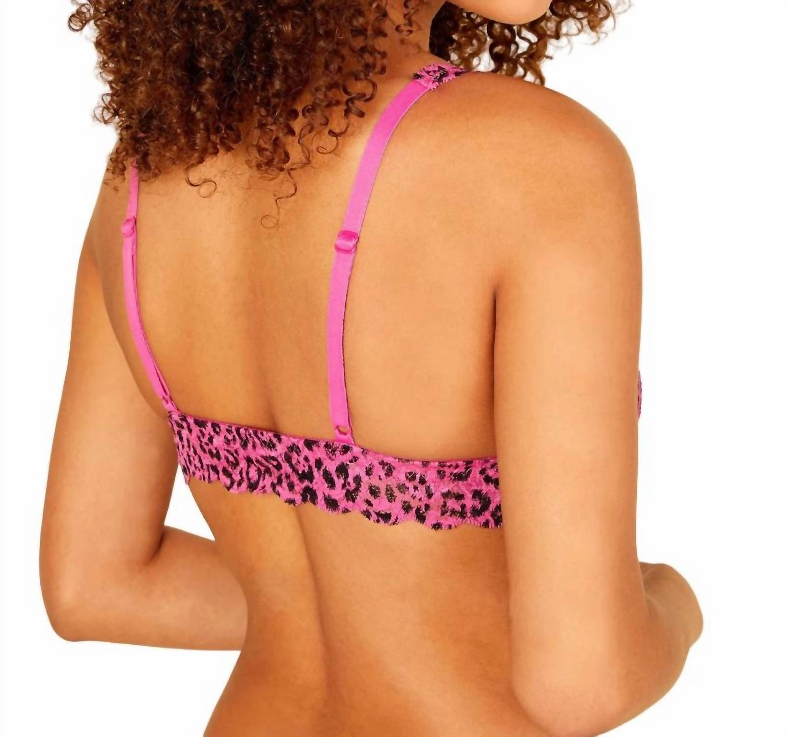 Women's Never Say Never Printed Triangle Bralette In Victorian Pink/ Animal