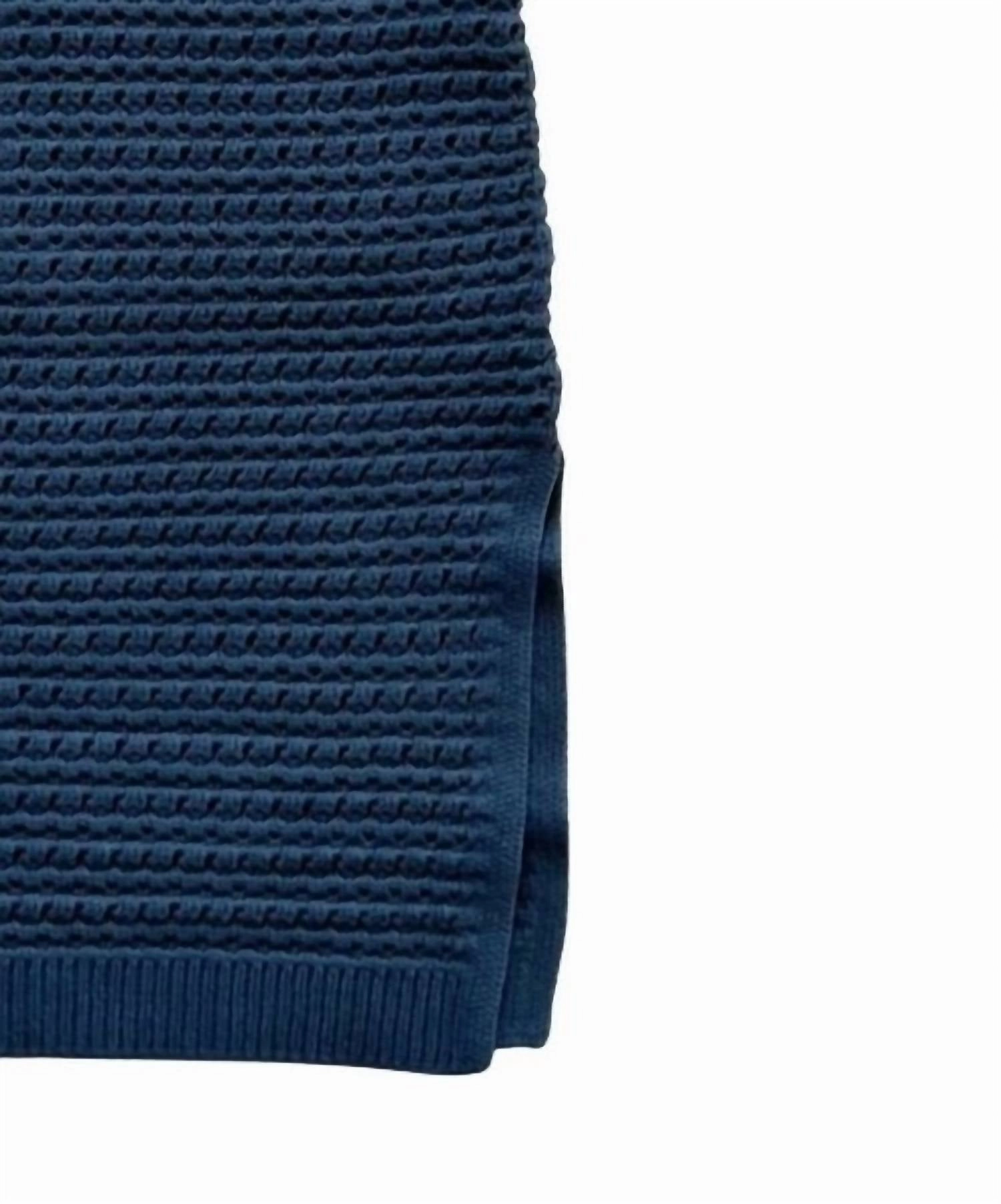 Women's Open Knit Skirt In Navy