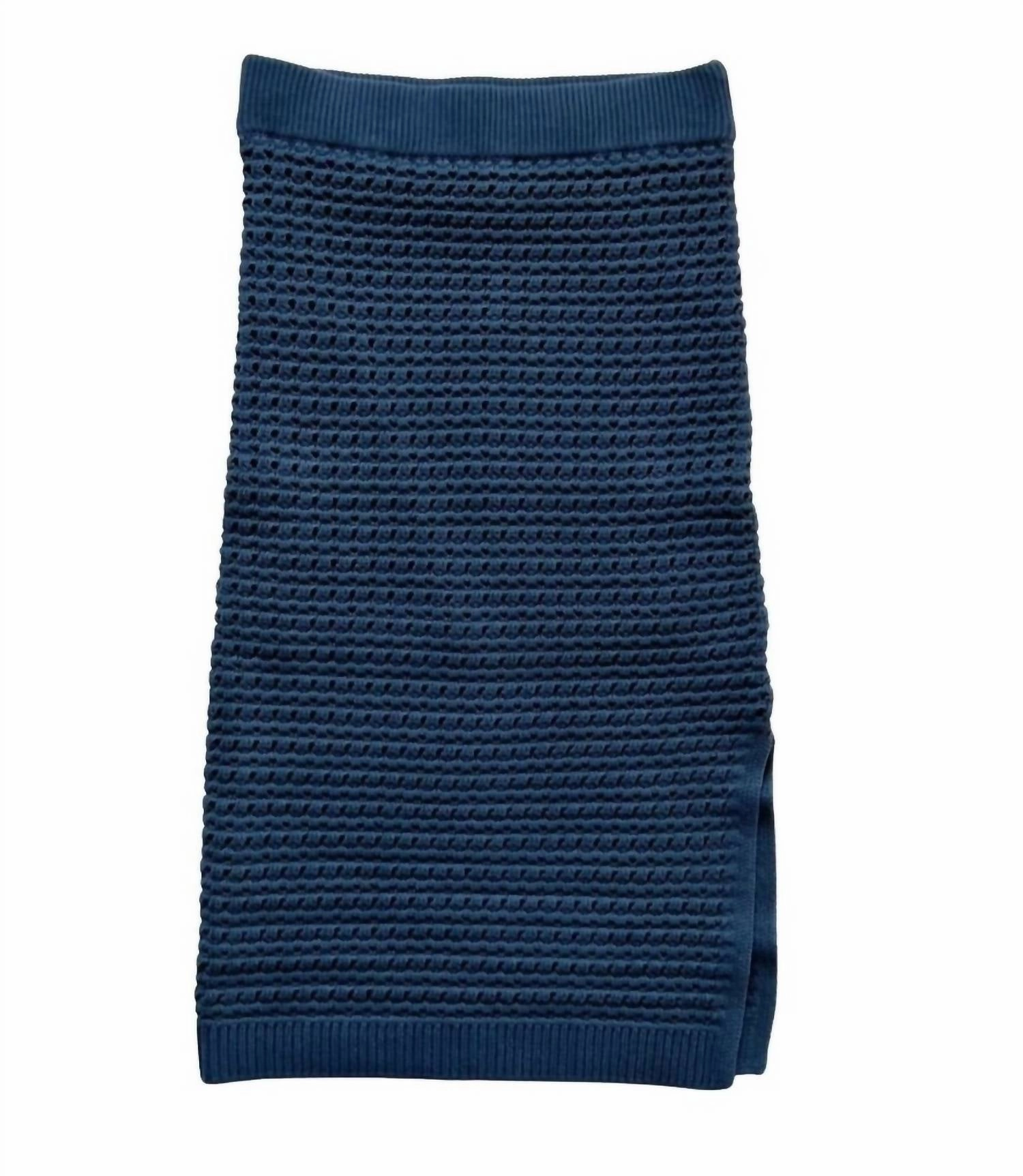 Women's Open Knit Skirt In Navy