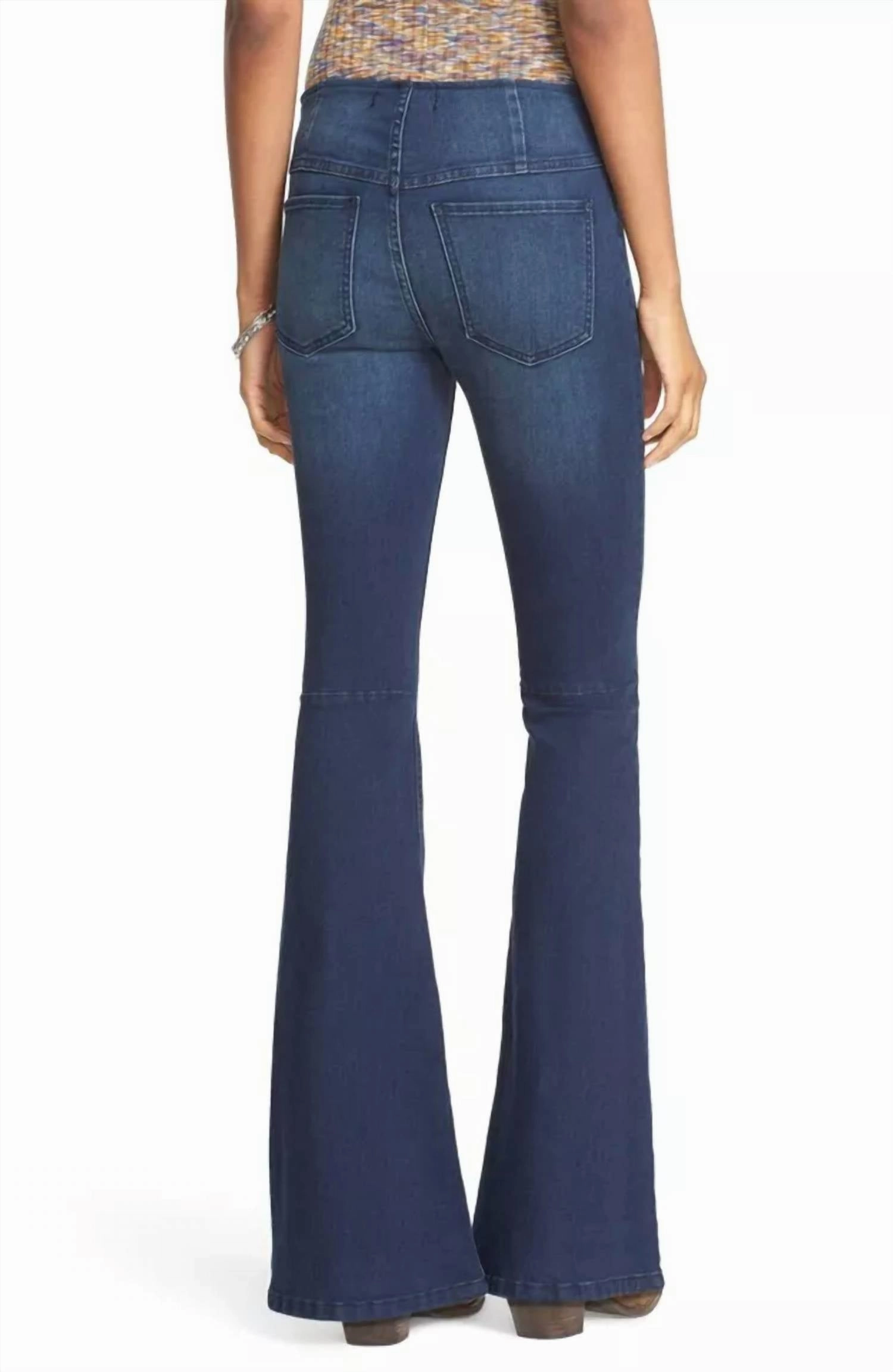 Women's Penny Pull-On Flare Jeans In Denim Blue