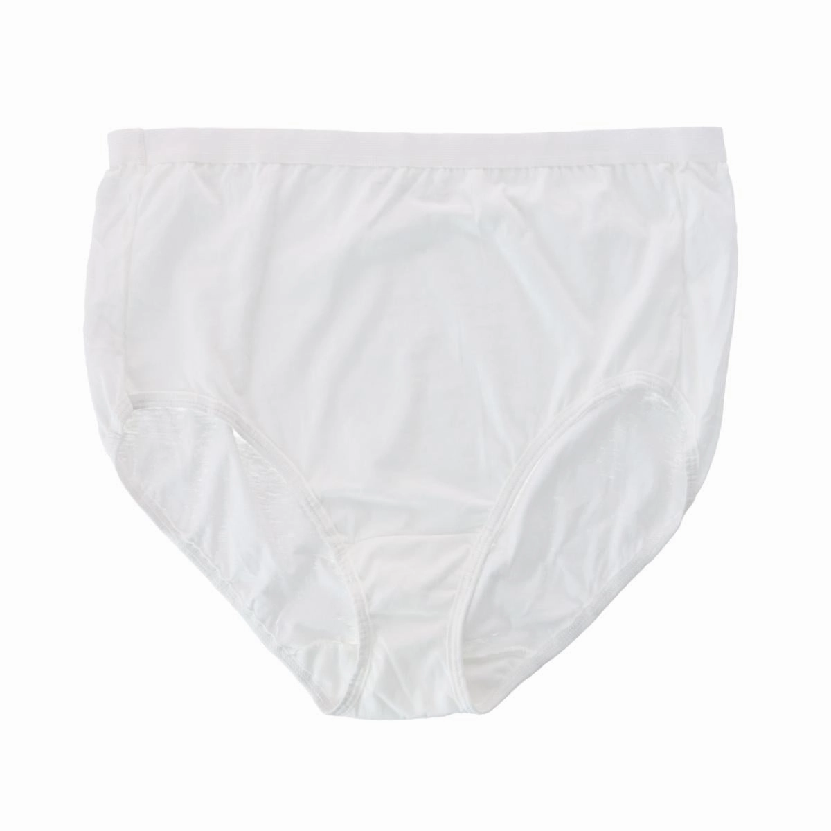 Women's Plus Fit for Me White Cotton Brief Underwear (6 Pack)