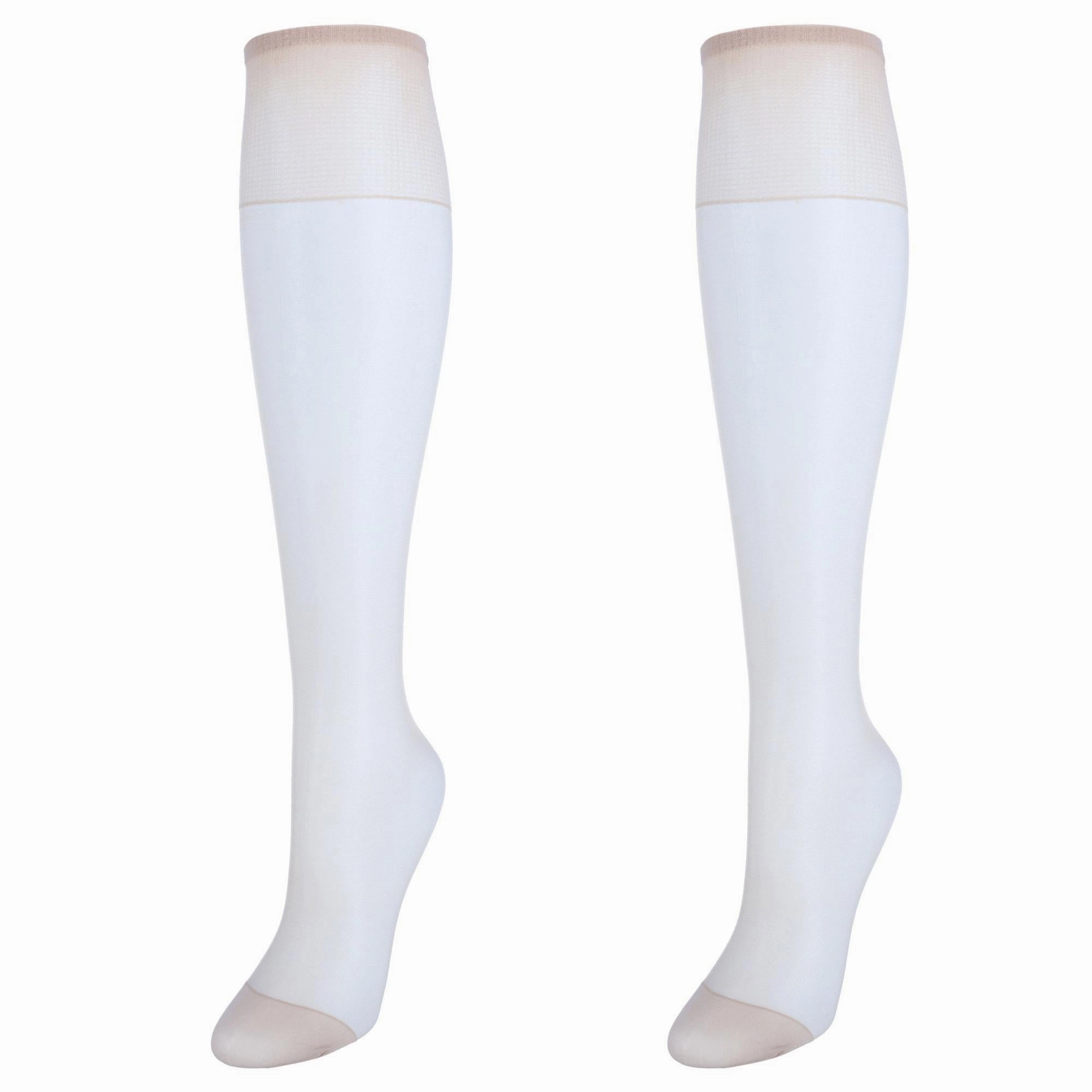 Women's Silk Reflections Sheer Knee Highs Reinforced Toe (2 Pack)