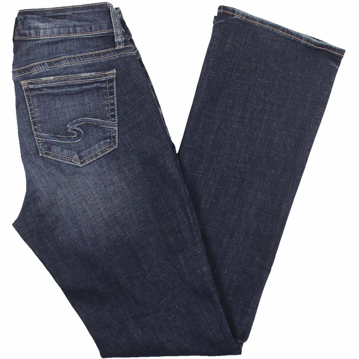 Womens Denim Distressed Bootcut Jeans