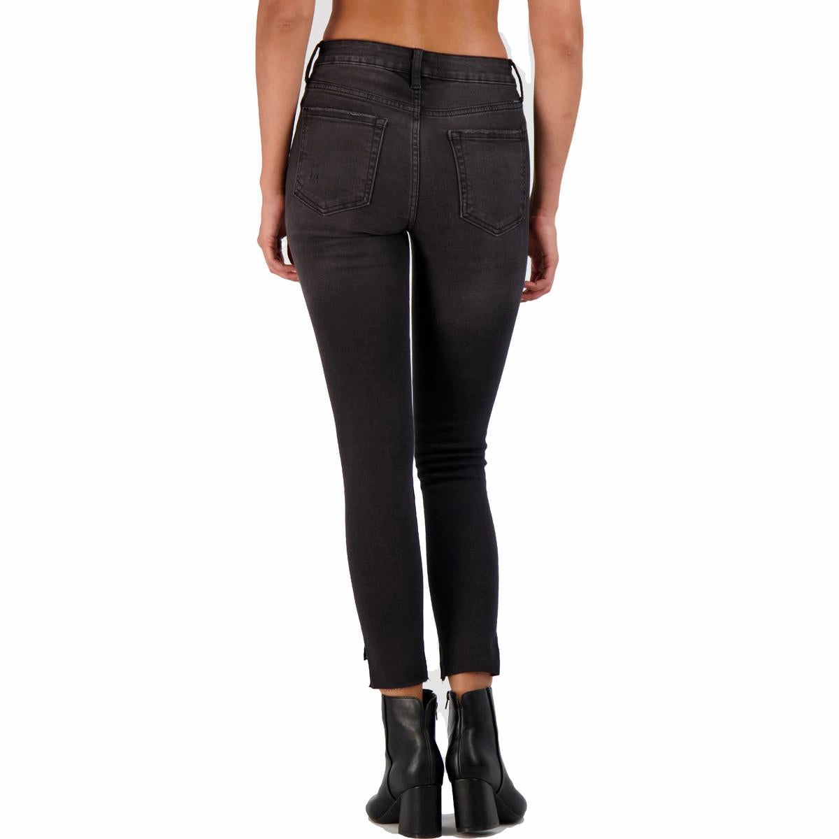 Womens High Rise Distressed Skinny Jeans