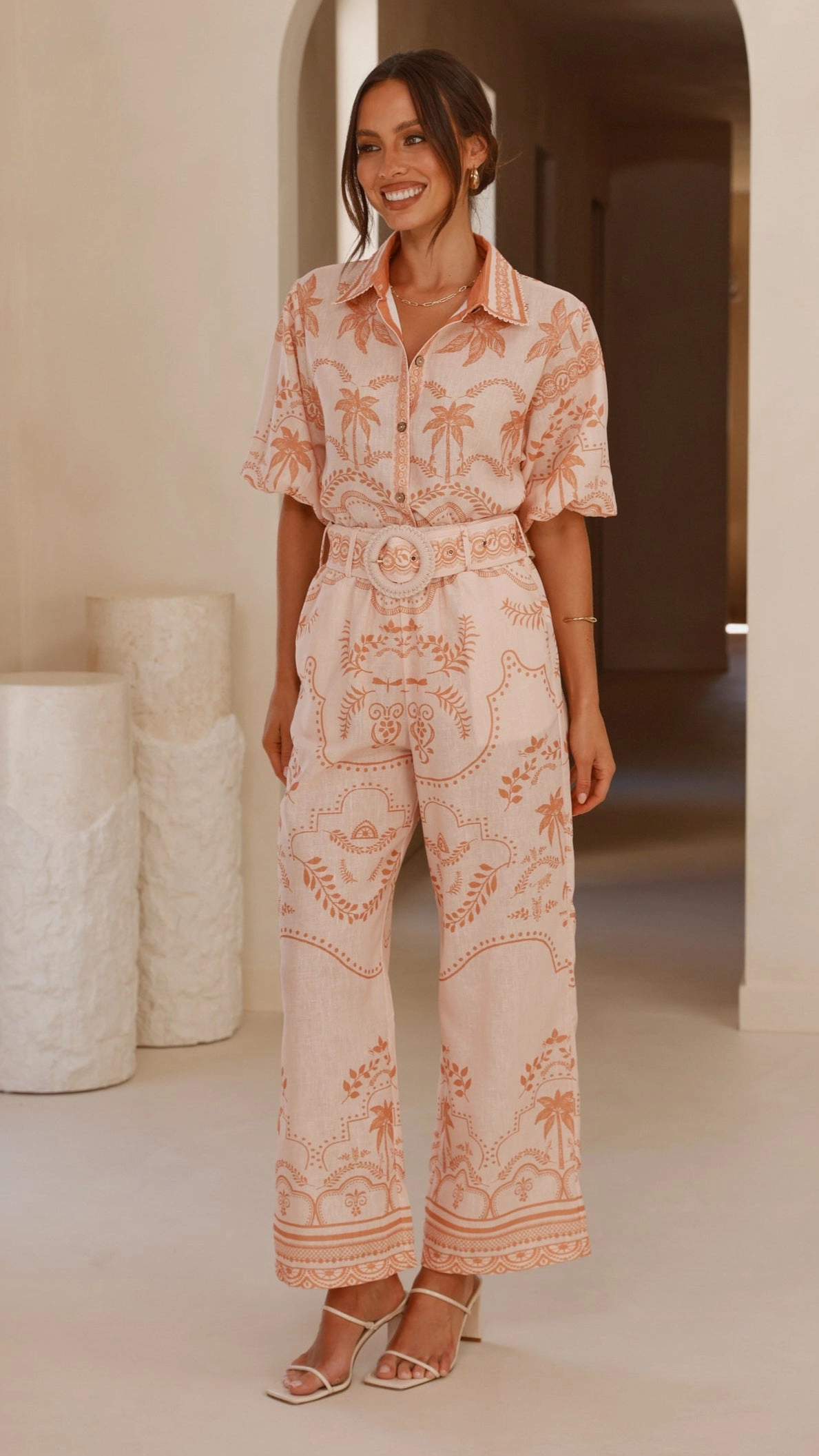 Xander Wide Leg Pants - Natural