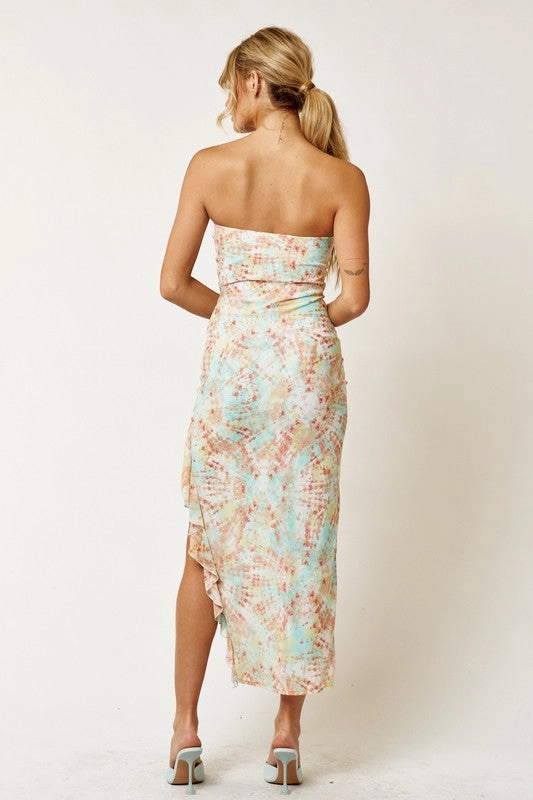 Yvette Ruffle Tube Maxi Dress