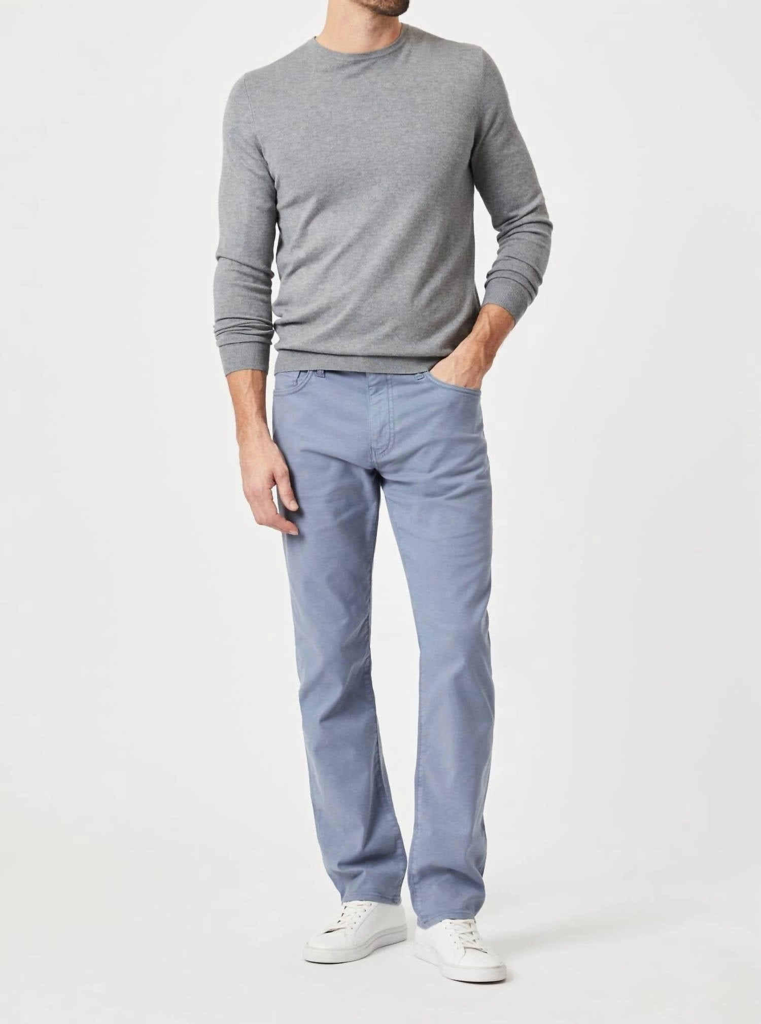 Zach Luxe Twill Pants In Flint Stone