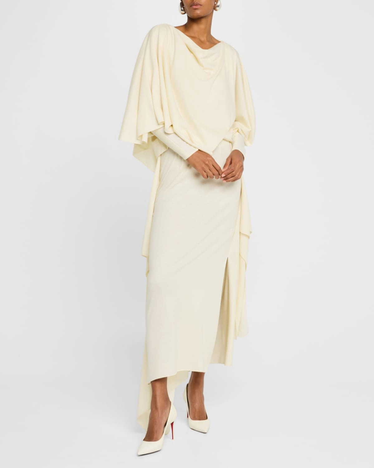 Zadie Drape Slit Midi Skirt