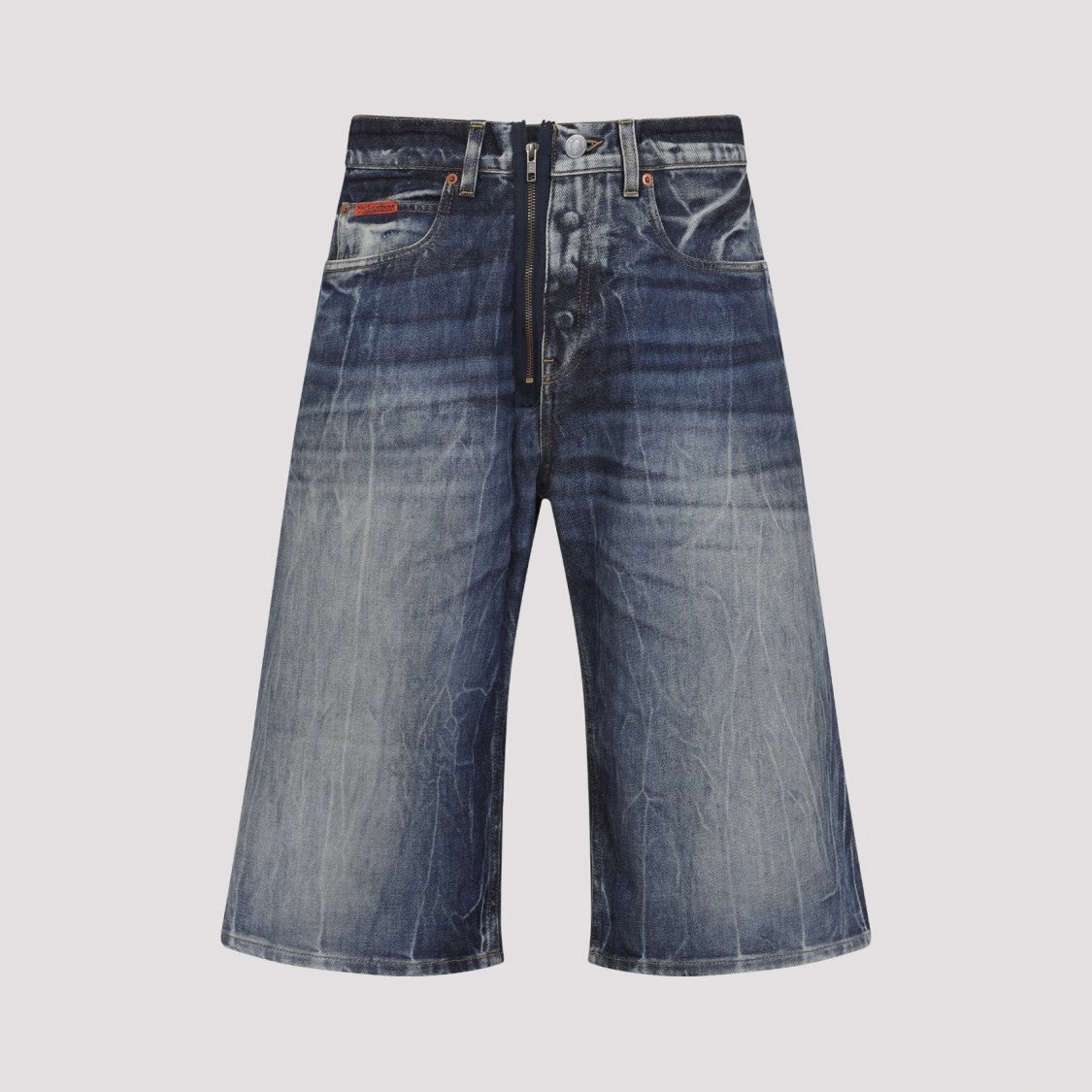 Zip Blue Cotton Shorts