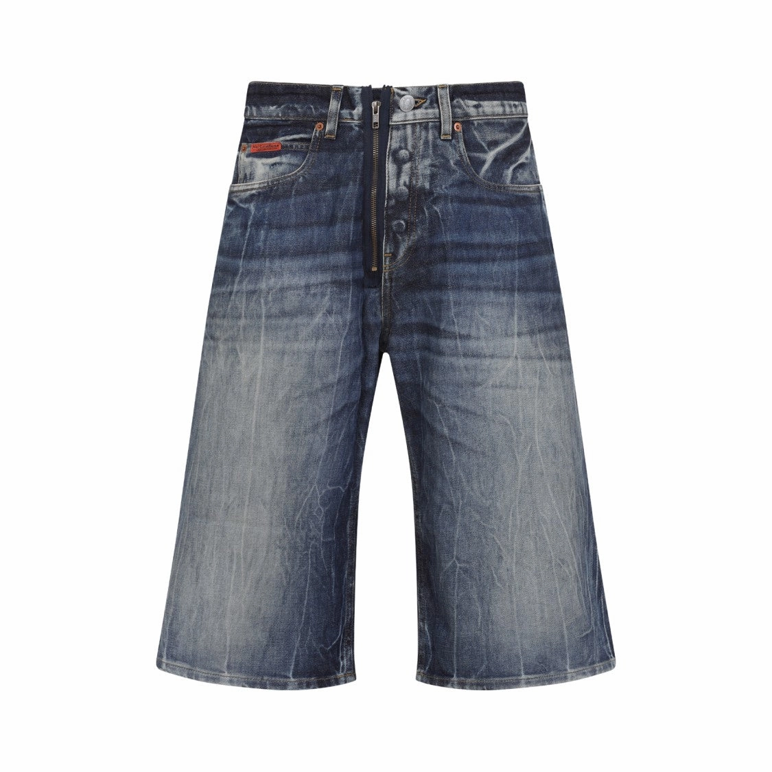 Zip Blue Cotton Shorts