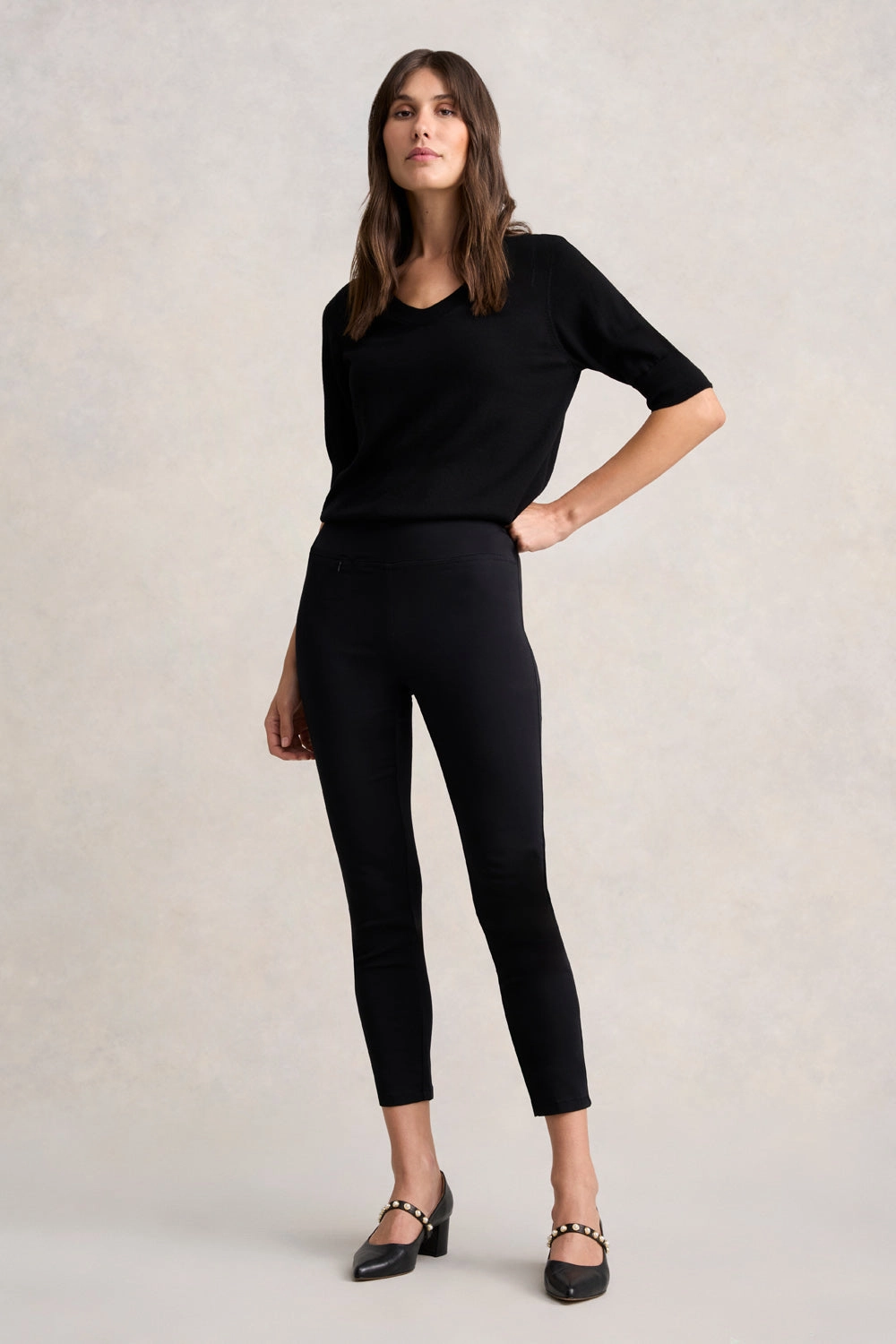 Zip Detail 7/8th Pant - Jet Black