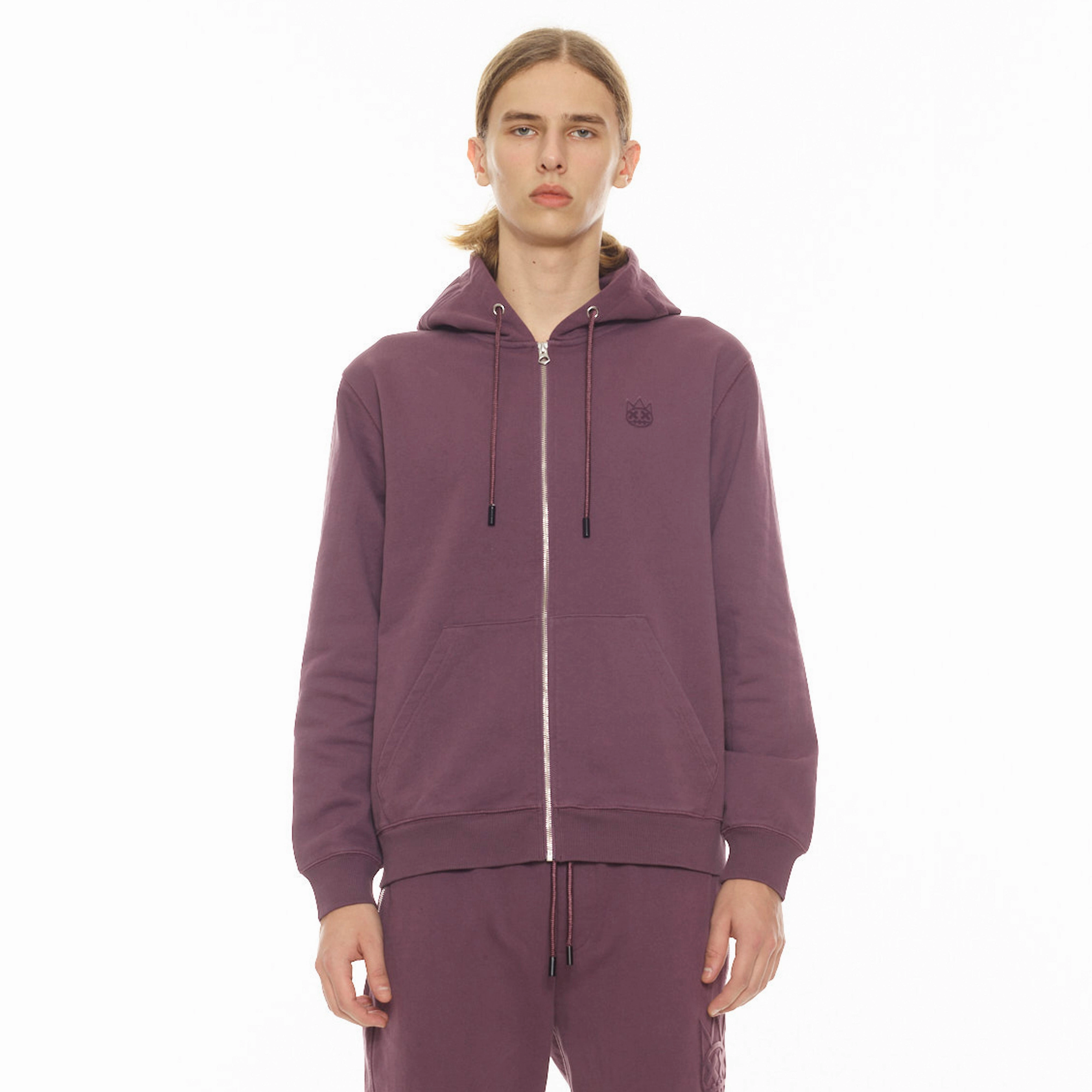 ZIP HOODY IN GRAPE COMPOTE