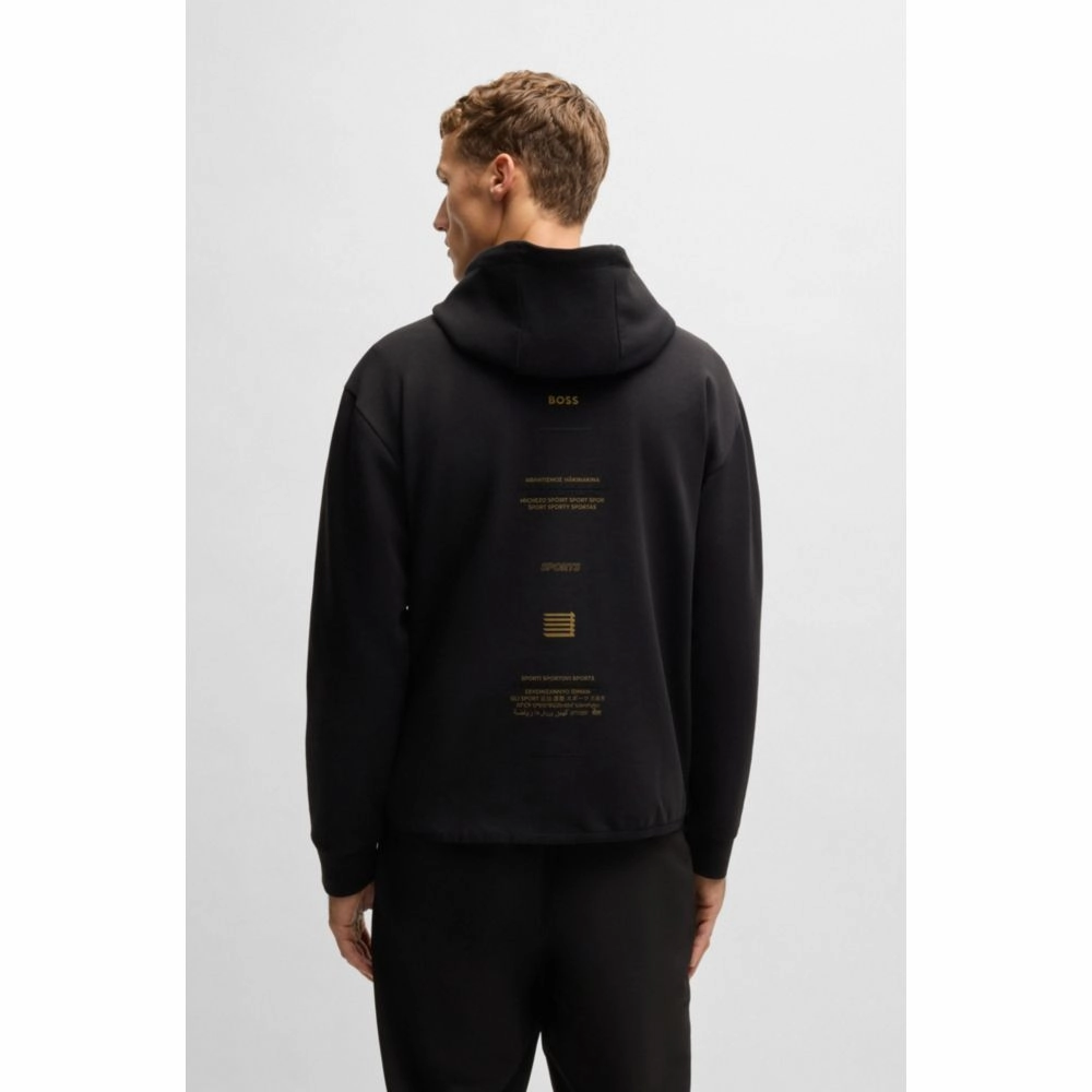 Zip-up hoodie with printed artwork